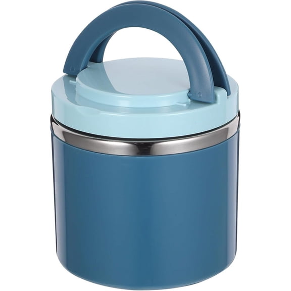 Insulated Food Jar,Stainless Steel Vacuum Insulated Food,Wide Mouth Leakproof Buckle Lid for Cold Hot Food Wide Mouth Stainless Steel Vacuum Lunch Box Portable Bento Box Lunch Containers Blue
