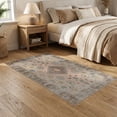 thumbnail image 2 of ODIKA Boho Hallway Distressed Retro Farmhouse Symmetry Rosettes Hallways Non-Slip Low Profile for Guest Room, Lounge, Apartment, 2 of 7