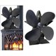 thumbnail image 1 of Ventilador de estufa portátil Macarena Quemador de leña alimentado por calor negro, 1 of 8