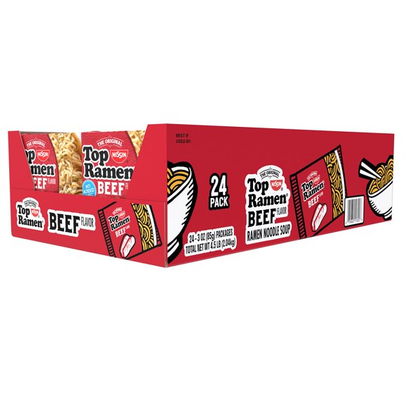 Nissin Top Ramen, Beef, 24 pk.