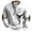 White, variant on Age Norse Mythology Midweight Pullover Sweater With Half Zip Neck Design For Men's Hoodless Casual Street Style