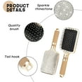 thumbnail image 7 of Hair Brush Detangles Instantly Removing Tangles, Knots, Fly Aways Exceptional Wig Brush For Hair Wraps & Weave Management Handmade Luxury Bling Crystal Paddle Brush Cute Rhinestone (White), 7 of 7