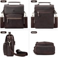 thumbnail image 3 of Bolso Mensajero de Cuero para Hombre, Bolso Cruzado con Correas Ajustables para Trabajo y Negocios, 3 of 10