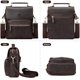 thumbnail image 3 of Bolso Mensajero de Cuero para Hombre, Bolso Cruzado con Correas Ajustables para Trabajo y Negocios, 3 of 10