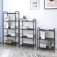 thumbnail image 4 of 4-Tier Adjustable Shelving Unit, Heavy Duty Storage Rack Organizer Metal Corner Shelf for Kitchen Living Room Laundry Pantry Bathroom (Black, 4 Tier), 4 of 13