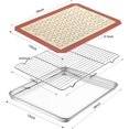 thumbnail image 4 of Plaque de Cuisson en Acier Inoxydable avec Rack Set & Tapis en Silicone, Jeu de 6[2 Feuilles + 2 Racks + 2 Tapis], Taille 9x7x1 Pouce, Plaque à Biscuits CPDD Plateau de Cuisson avec Rack de Refroidissement Non Toxique & Résistant, Coffre-Fort au Four, 4 of 7