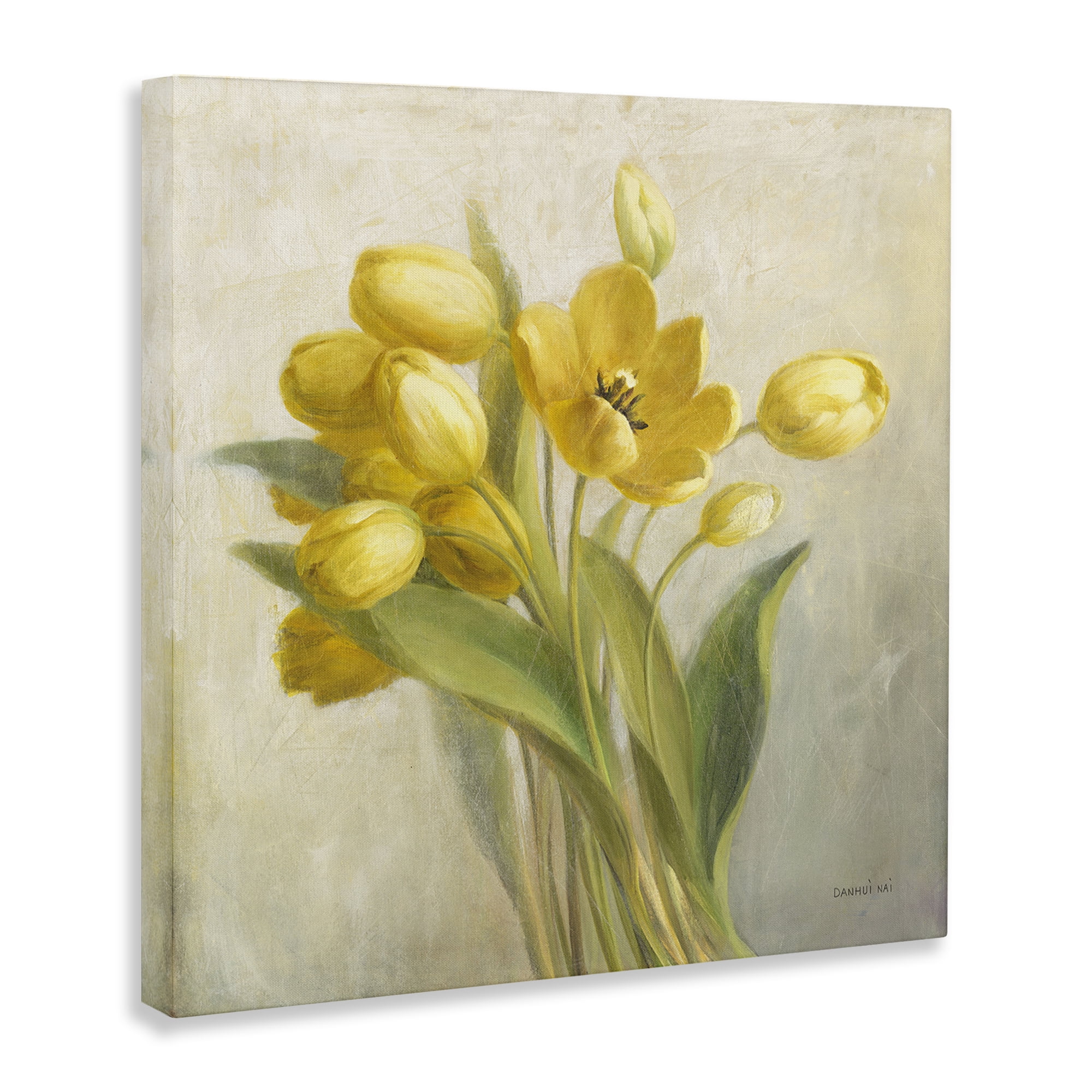 Stupell Industries French Yellow Tulips Botanical & Floral Painting Gallery Wrapped Canvas Art Print Wall Art, 30 x 30
