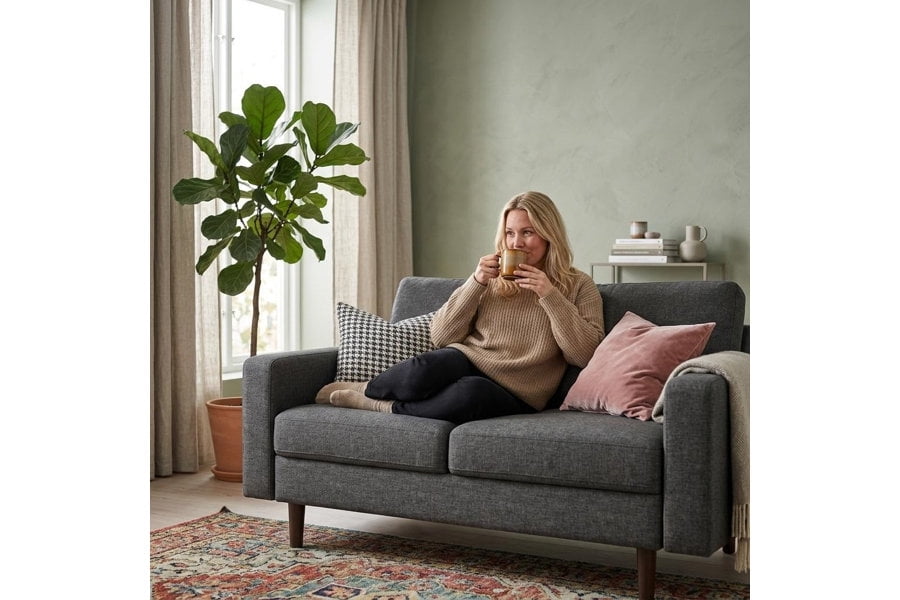 US Pride 57.9 inch wide soft upholstery tapered legs loveseat