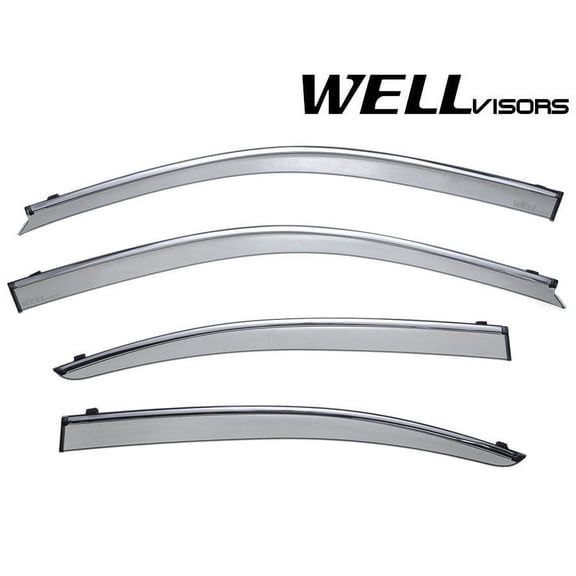 Wellvisors Side Window Visors Deflectors Rain Guards With Chrome Trim for 2007-2017 Lexus LS460 3-847LX012