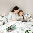 thumbnail image 5 of jejeloiu Christmas Snowmen Tree Full Size Comforter Sets,Xmas Reindeer Bedding Comforter Set,Western Country Cabin Bedding Sets For Teens,Breathable Home Decor Reversible,3pcs, 5 of 8
