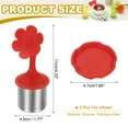 thumbnail image 2 of Uxcell 2 Pcs Flower Tea Infuser, Stainless Steel Loose Leaf Tea Steeper Filter with Silicone Handle Reusable Thin Pores Mesh Strainer Diffuser for Teacups Teapots Mugs, Red, 2 of 7