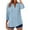 Linen Tops for Women-A10 Blue, variant on Mifsaly Cotton Linen Shirts For Women 3/4 Sleeve Tops 2026 Pleated Buttons Dressy Casual Blouse Lightweight Loose Summer Vacation Blouse Fashion Spring Clothing S