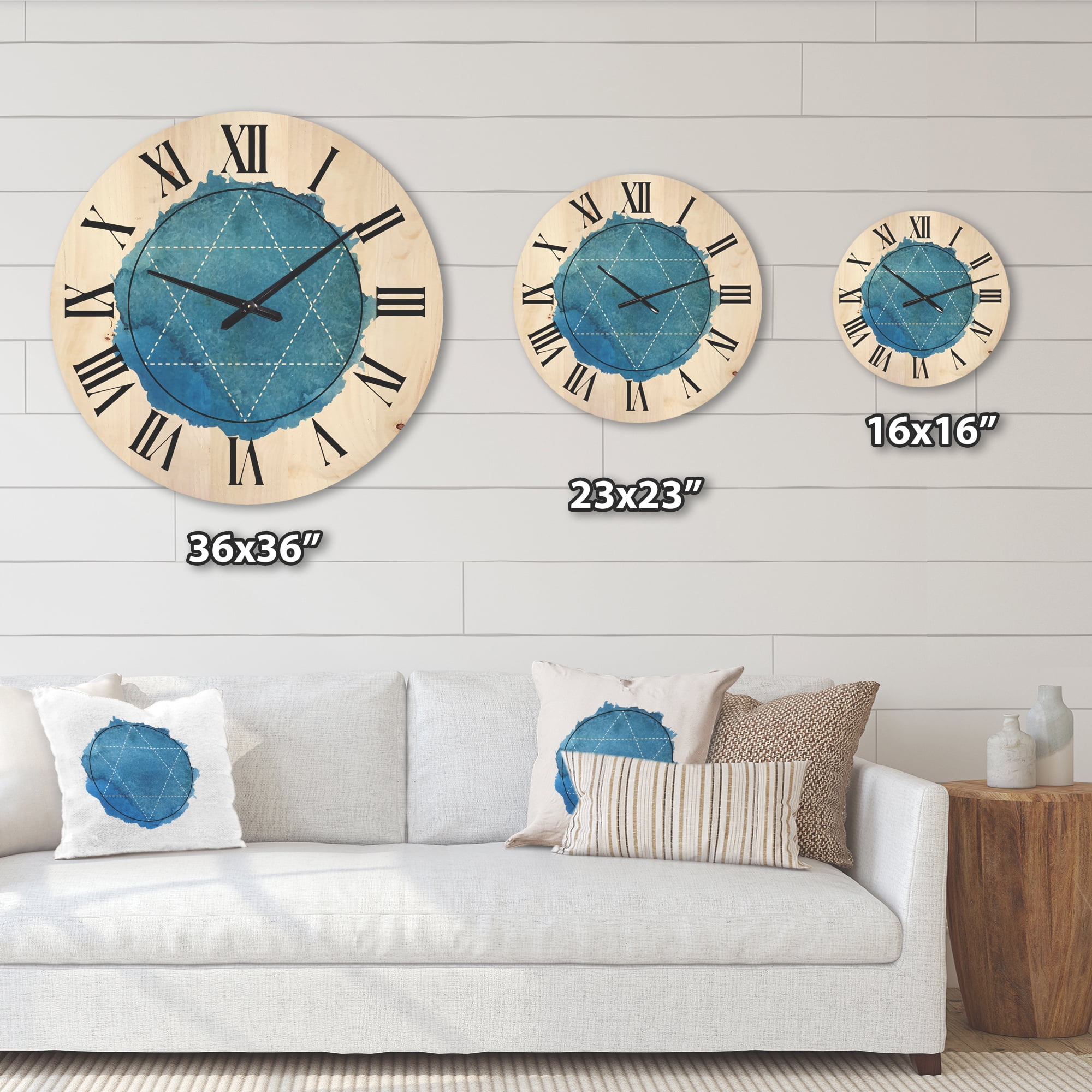 Designart 'Sacred Geometry and Symbol of Alchemy III' Bohemian & Eclectic Wood Wall Clock