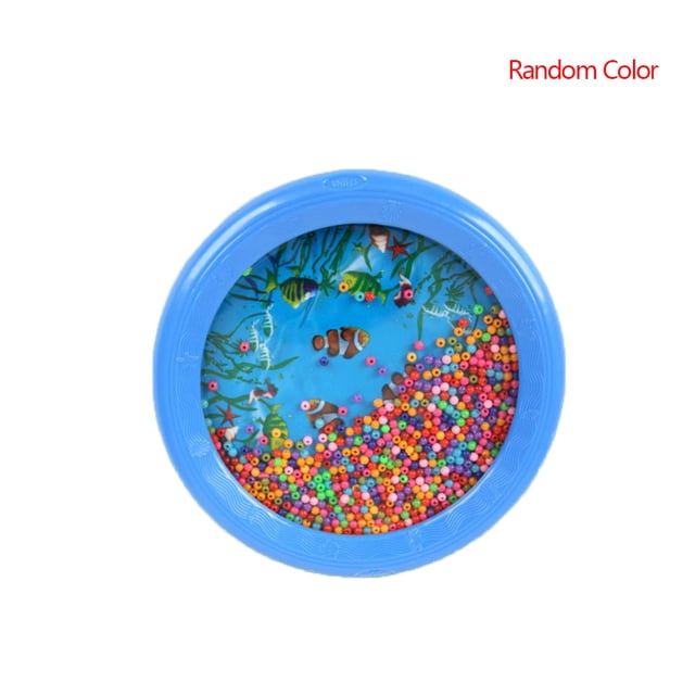 Tambor de cuentas de onda oceánica de colores aleatorios, herramienta educativa Musical de sonido suave de mar, instrumentos de percusión para bebés y niños, tambor sidaley WJ3338-00