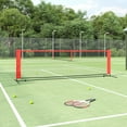 thumbnail image 1 of vidaXL Filet de Tennis Noir et Rouge 300x100x87 cm Polyester, 1 of 5