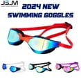 thumbnail image 2 of JSJM Lunettes de Natation Professionnelles Anti-Buée HD Protection UV Hommes Femmes Ajustables en Silicone Rouge, 2 of 6