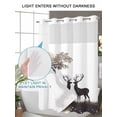 thumbnail image 4 of No Hook Cloth Fabric Shower Curtain with Snap in Liner, Elk Silhouette Waterproof Shower Curtains Set with See Through Top Window, Retro Nature Forest Antlers Tree Branch Bath Curtains Shower 36"x72", 4 of 6