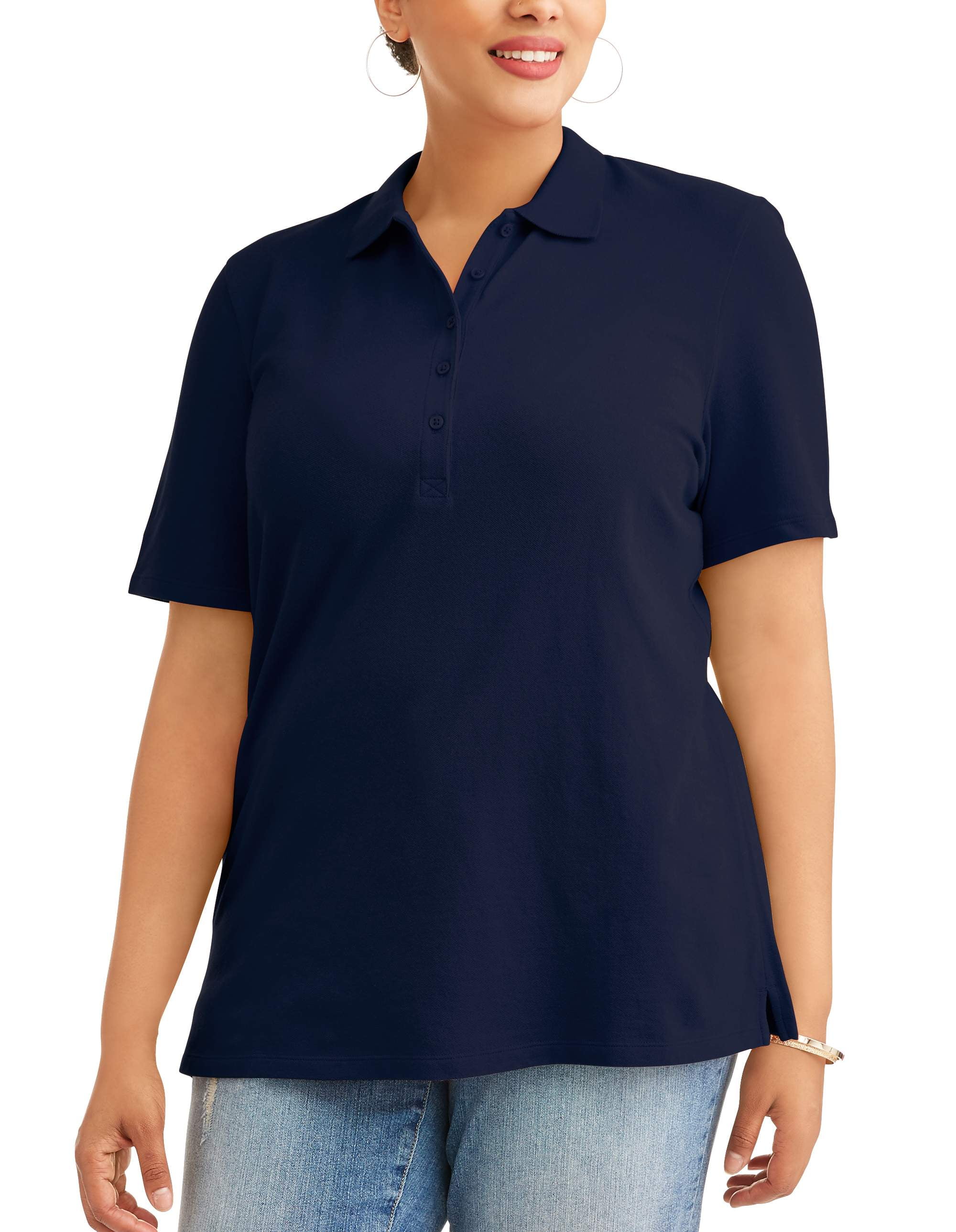 women's plus size polo shirts