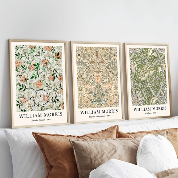3pcs, Unframed, Retro Morris Plants Print, Botanical Wall Art, Vintage Museum Exhibition Art, Art Nouveau Poster, Gallery Wall Prints, Wall Decor, Canvas Art for Living Room, Bedroom, Kitchen, Offic
