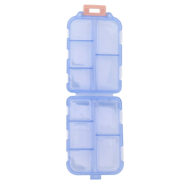 Travel Pill Organizer, 10 Compartments Pill Case Compact And Portable Pill Box Dispenser For Purse Vitamin Fish Oil Compartments Container Medicine Box