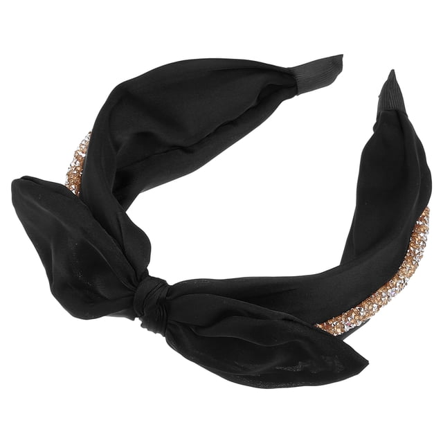 Diademas con lazo ancho Unique Bargains orejas de conejo negro para niña mujer