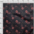 thumbnail image 3 of oneOone Cotton Poplin Red Fabric Floral Retro Craft Projects Decor Fabric Printed By The Yard 56 Inch Wide, 3 of 5