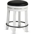 thumbnail image 2 of Home Square 24" Wood Backless Swivel Stool in White/Dark Brown - Set of 2, 2 of 8