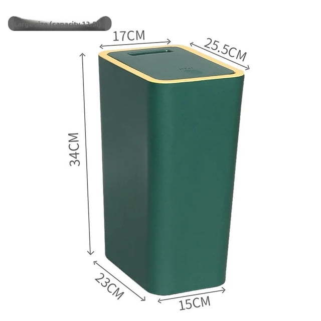 Bote de basura de gran capacidad para cocina y baño, tipo prensa para uso doméstico con tapa, bote de basura manos libres para sala de estar