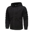 thumbnail image 1 of Men's Hooded Coat Lightweight Windbreaker, Drawstring & Zippered Pockets Full Zip Jacket for Outdoor Casual Fall Wear, Gradient Pattern Polyester Jacket, 1 of 3