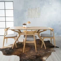 Noble House Branson Oak Wood 5 Piece Dining Set