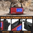 thumbnail image 7 of FosPower Hand Crank Emergency Radio with Light, Portable AM/FM/NOAA Weather Radio Solar Power Bank 10000mAh, USB C Cable, Cell Phone Charger SOS Alarm, 7 of 7