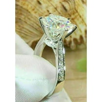 3.50 Ct Round MOISSANITE D/VVS1 Solitaire Engagement Ring Solid 14K White Gold