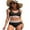 Black, variant on Asoul Womens Double Straps Bikini Swimwear High Waisted Two Piece Swimsuits