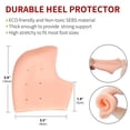 thumbnail image 2 of Protector de talón, soporte de talón, almohadillas de silicona para talón, copas de gel para talón (4 piezas), para fascitis plantar, ampollas, pie agrietado, alivio de espolón óseo, reparación de talón agrietado, dolor de talón, tendinitis de Aquiles para hombres y mujeres (blanco, desnudo) Ormromra WMZL-1948-2, 2 of 7