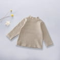 thumbnail image 3 of Elainilye Fashion Toddler Girl Sweatshirt Half Turtleneck Long-Sleeved Bottoming Shirt Solid Top Sizes 6M-4Y,Brown, 3 of 6