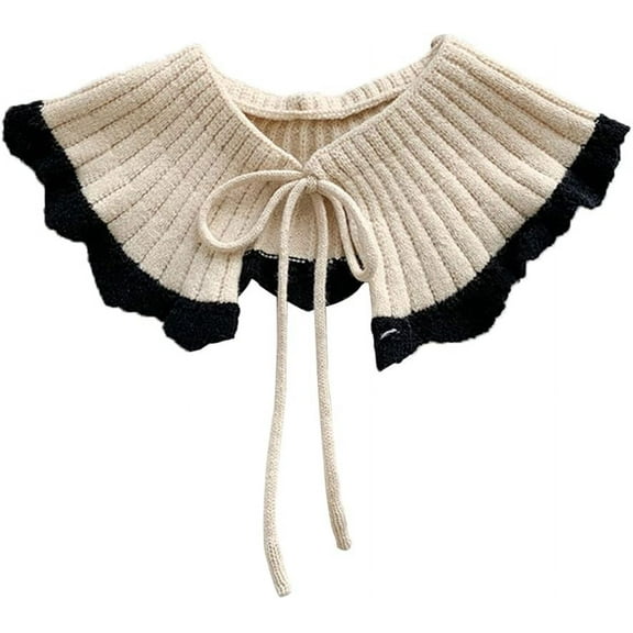 Detachable Knitted Dickey Collar Crop Top Mini Cape Half Shirt Blouse Collar for Women Girl