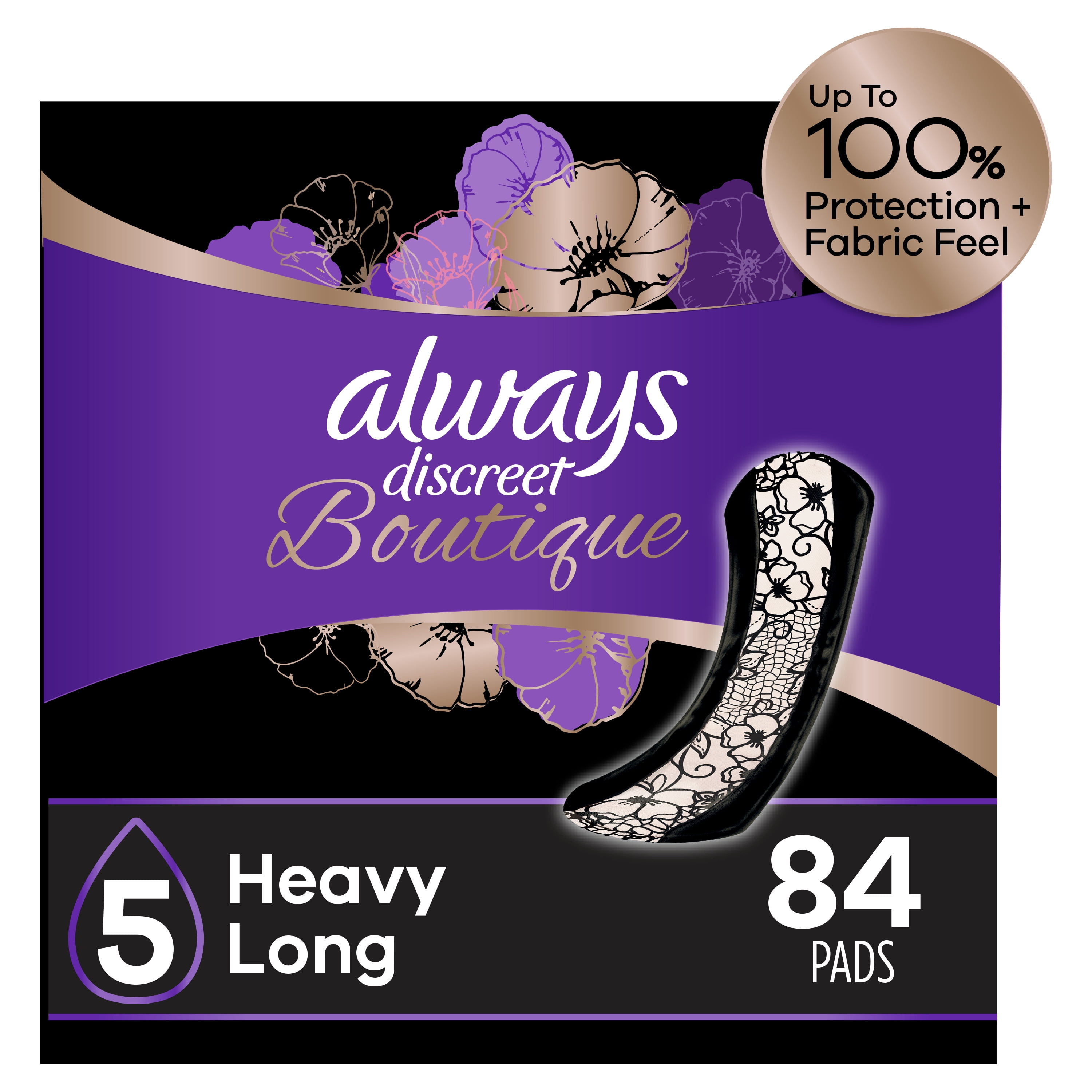 Always Discreet Boutique Incontinence and Postpartum Pads, Heavy