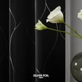 thumbnail image 5 of Deconovo Blackout Wave Foil Print Room Darkening Thermal Insulated Curtain 42W x 63L inch, 2 Panels, Black, 5 of 5