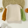 thumbnail image 4 of Otqutp Girls Cute Clothes Toddler Boys Girls Sweater Autumn Long Sleeved Round Neck Pumpkin Letter Printing Color Block Sweater Party Birthday School, 4 of 6