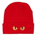 thumbnail image 5 of Cat Eyes Embroidered Long Beanie - Red OSFM, 5 of 5