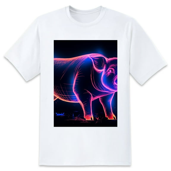 Basic Oversize Tees For WomenPig Loose Boyfriend Shirts Casual Blouse round neck