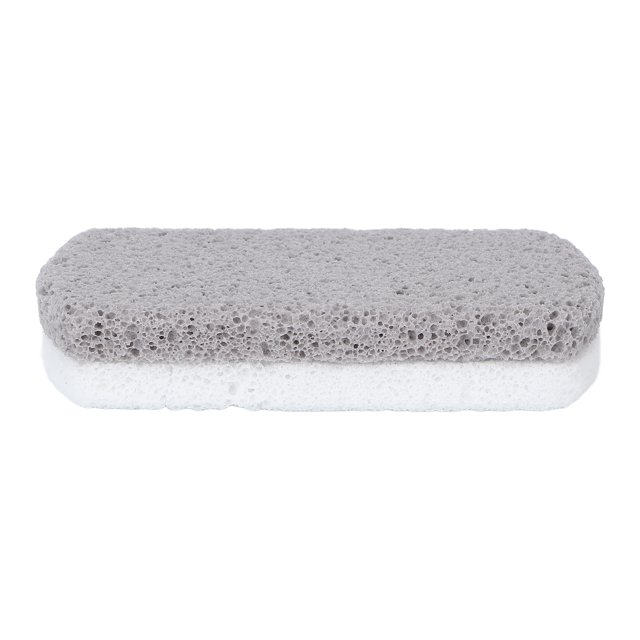 Piedra pómez de doble cara para pies, removedor de callos, lima de pedicura natural, exfoliante para pies, color gris y blanco