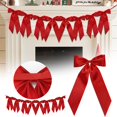 thumbnail image 2 of WMGHA Christmas Red Bow Garland Banner, 1 String of 8 Pre-Strung Satin Ribbon Bow Party Hanging Garland Decoration for Birthday,Valentine's Day Christmas Holiday Party Supplies(2m), 2 of 9