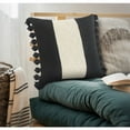 thumbnail image 5 of 20" X 20" Black And Ivory 100% Cotton Striped Zippered Pillow, 5 of 10