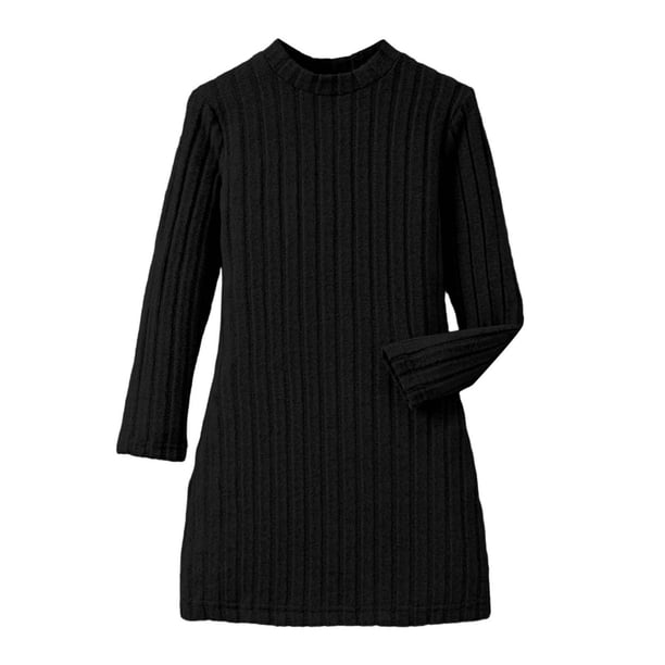 big knit sweater dress Tiijoy Girls Long Sleeve Bodycon Stretchy Knitted Dress, Sizes 8-9, Girl's, Size: 8-9 Years, Black SUMMER 2024