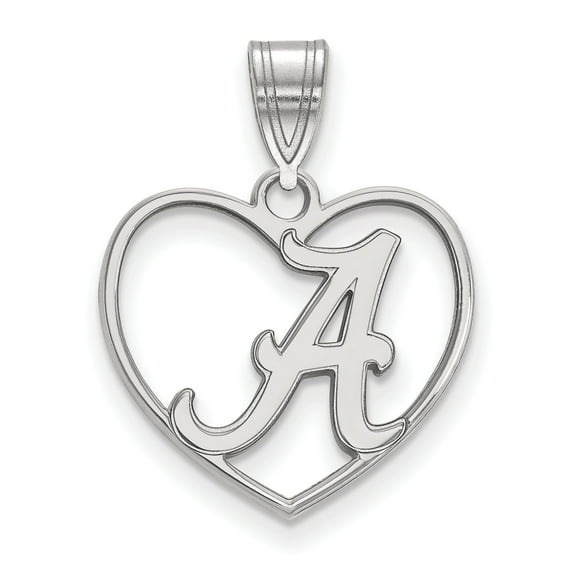 Women's Alabama Crimson Tide Sterling Silver Logo Heart Pendant