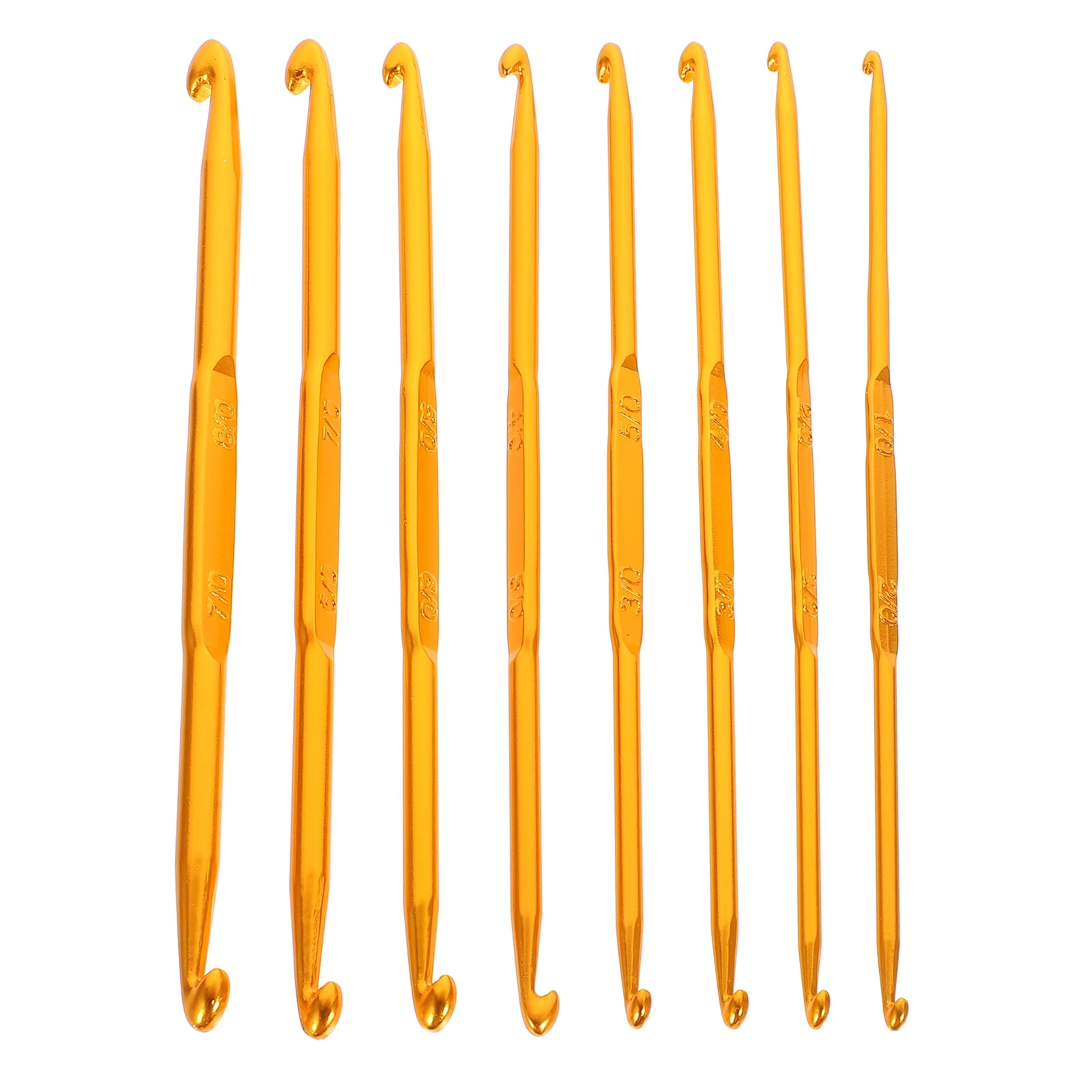 MasteelfCA 8pcs Double-headed Crochet Hooks Professional Knitting Needles for Home (Golden)