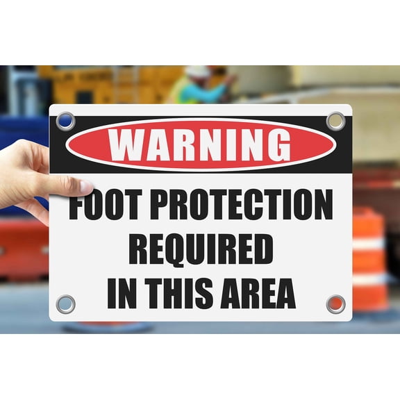 FOOT PROTECTION REQUIRED IN THIS AREA | Warning Notice Caution Danger 3mm PVC Sign