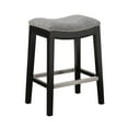 thumbnail image 7 of Madison Park Belfast Bar Stools, Contour Fabric Padded Seat, Nail Head Trim, Modern Kitchen Counter Chair, Solid Hardwood Metal Kickplate Footrest, Dining Room Accent Furniture, Gray, 7 of 7