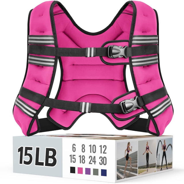 Chaleco pesado Zeerun de 6,8 kg para mujeres y hombres de 15 libras, color rosa